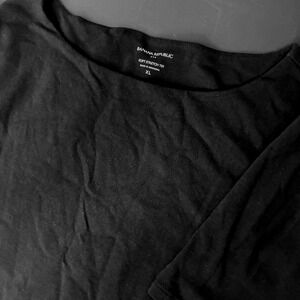 Banana Republic Top Womens XL Black Soft Stretch Elbow Sleeve Boat Neck Tee